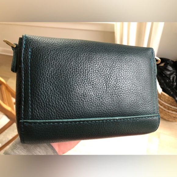 Portland Leather “Lagoon” (blue/green) Color Leather Metro Mini Crossbody Bag - Picture 5 of 15